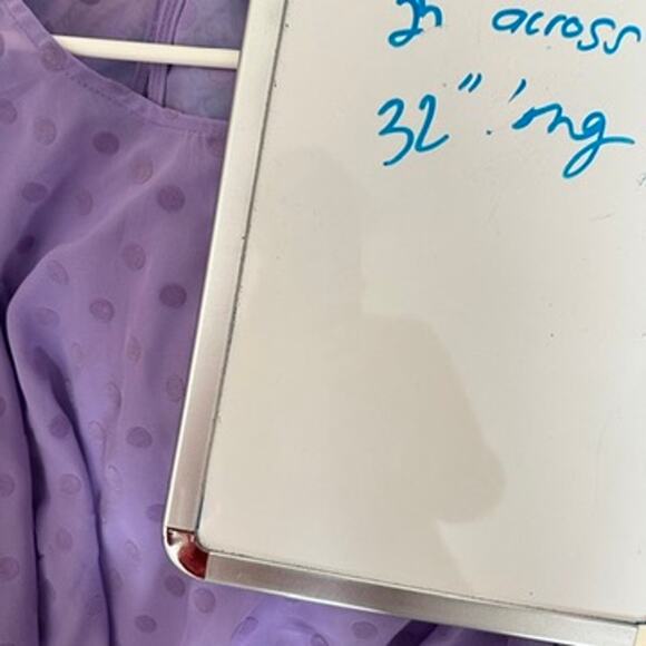 Torrid Chiffon Clip Dot Puff Sleeve Top Womens Plus 3X Purple Career Preppy - Picture 11 of 13